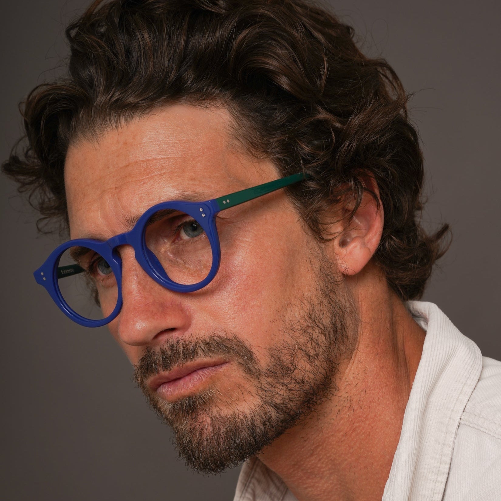The Spike Moritz — eyeglasses, Mazzucchelli 1849 acetate frame, round shape, Moritz finish.