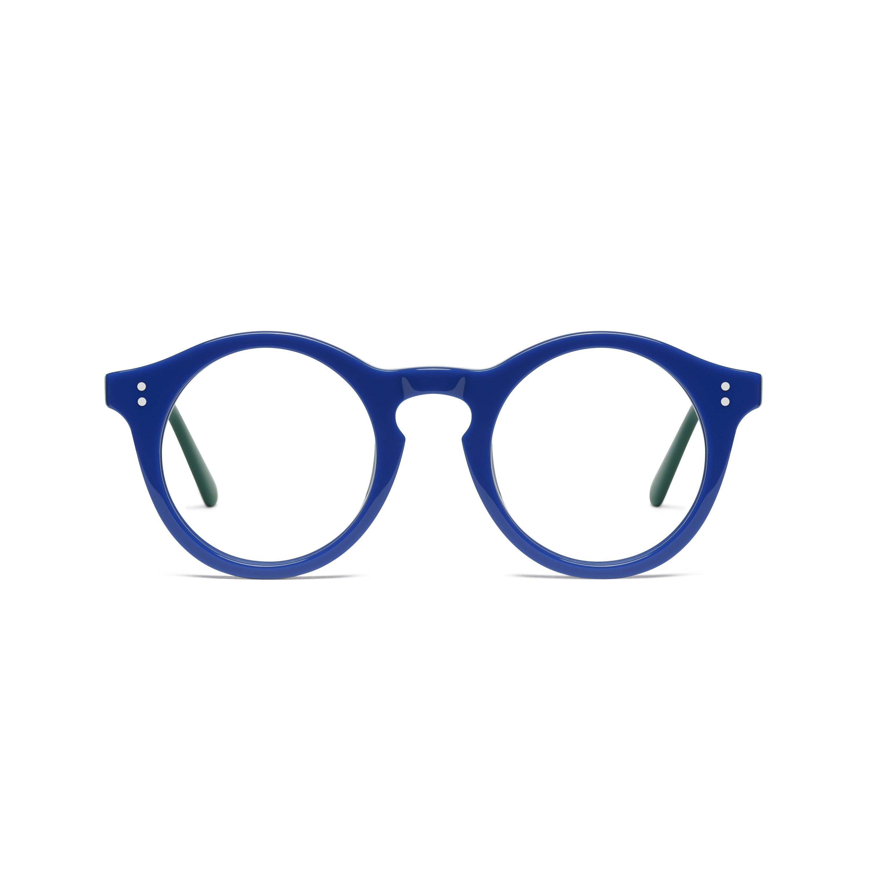 The Spike Moritz — eyeglasses, Mazzucchelli 1849 acetate frame, round shape, Moritz finish.