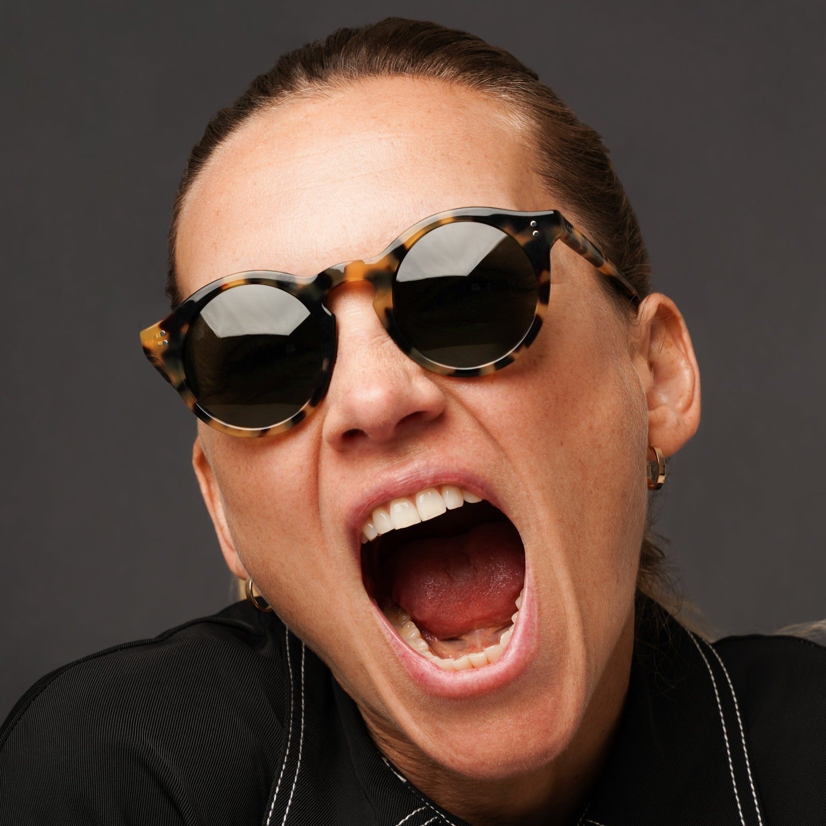 The Spike Tortoise Sunglasses, Mazzucchelli 1849 acetate frame, round shape, in tortoise.