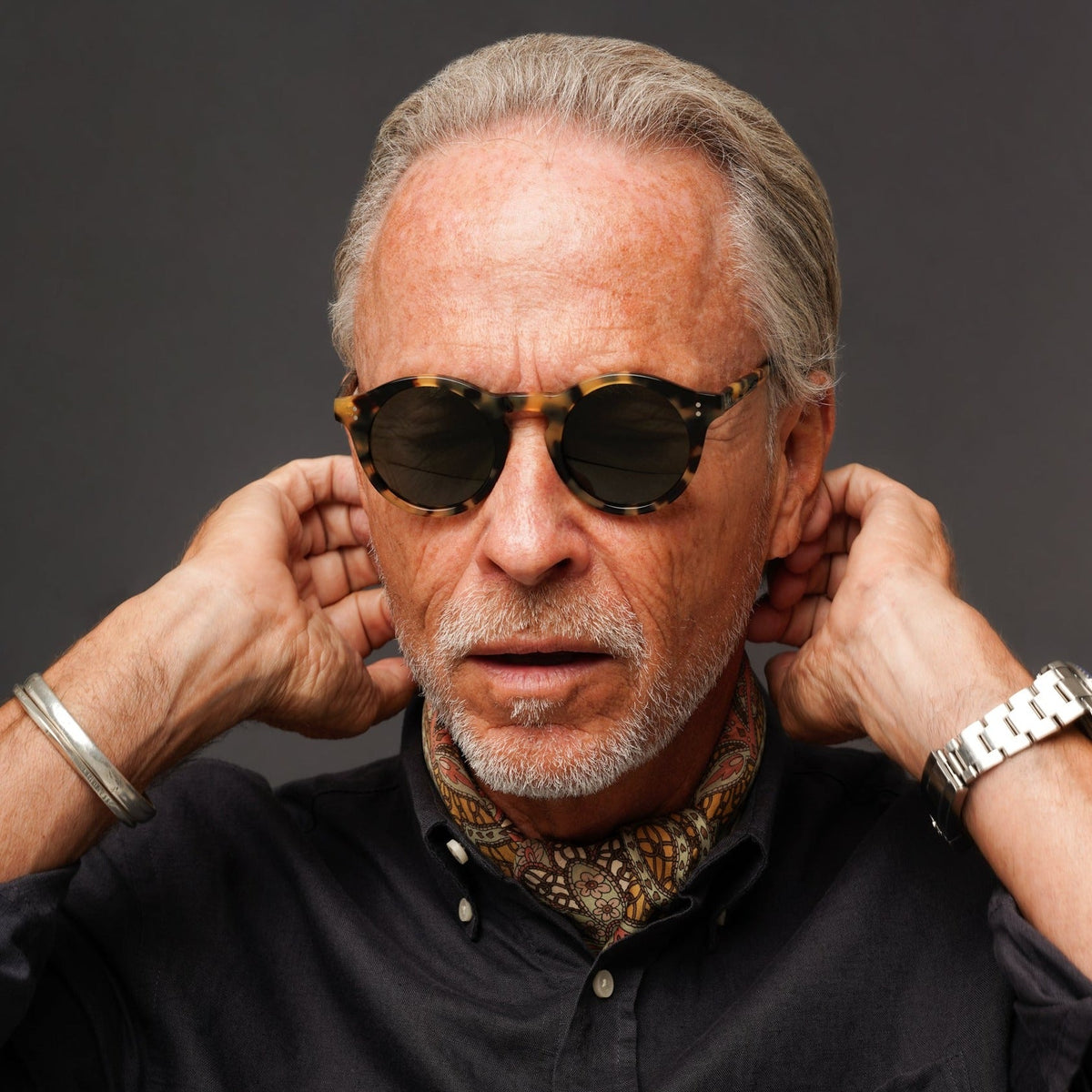 The Spike Tortoise Sunglasses, Mazzucchelli 1849 acetate frame, round shape, in tortoise.