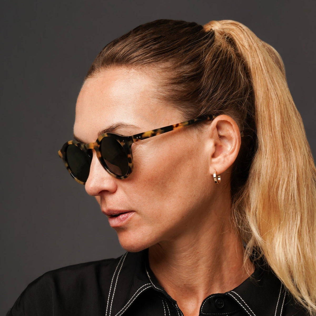 The Spike Tortoise Sunglasses, Mazzucchelli 1849 acetate frame, round shape, in tortoise.