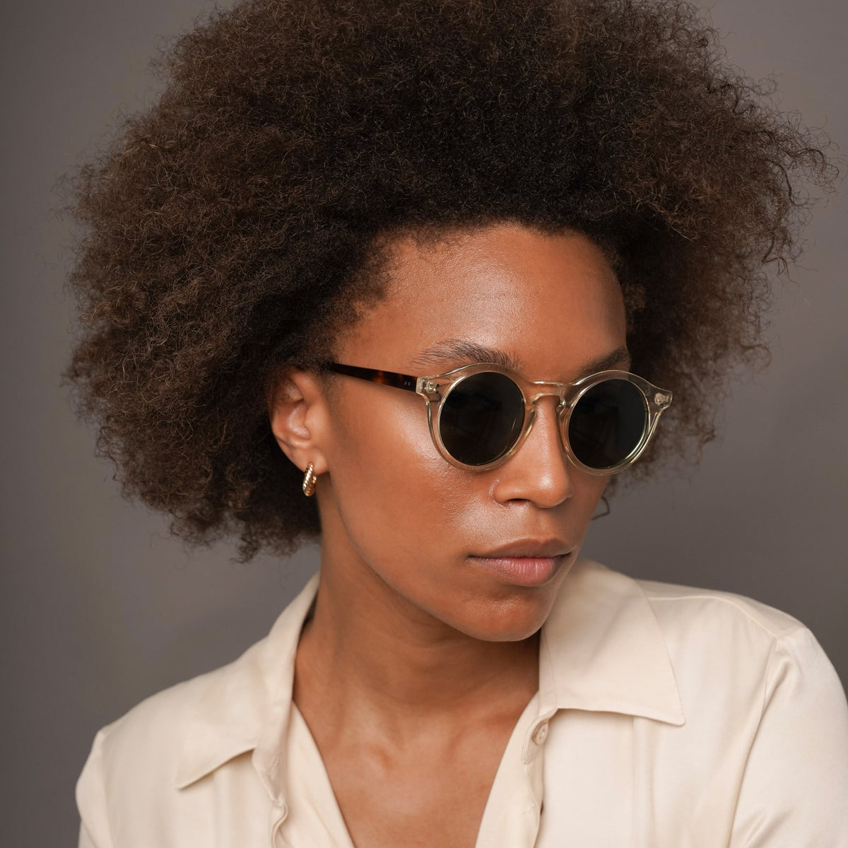 The Spike N1 Sunglasses, Mazzucchelli 1849 acetate frame, round shape, in tortoise.