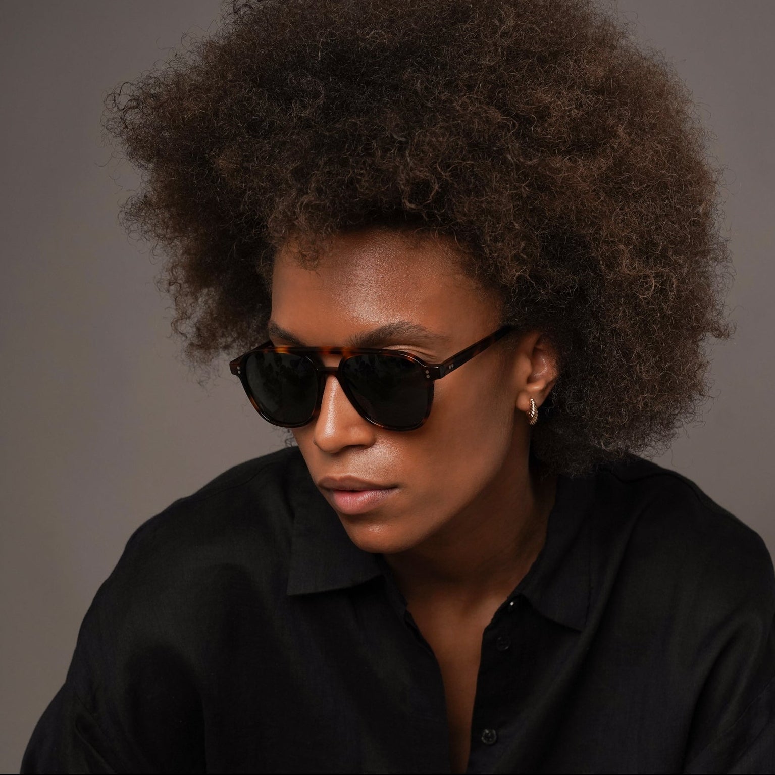 The Truman Tortoise Sunglasses, Mazzucchelli 1849 acetate frame, aviator shape, in tortoise.
