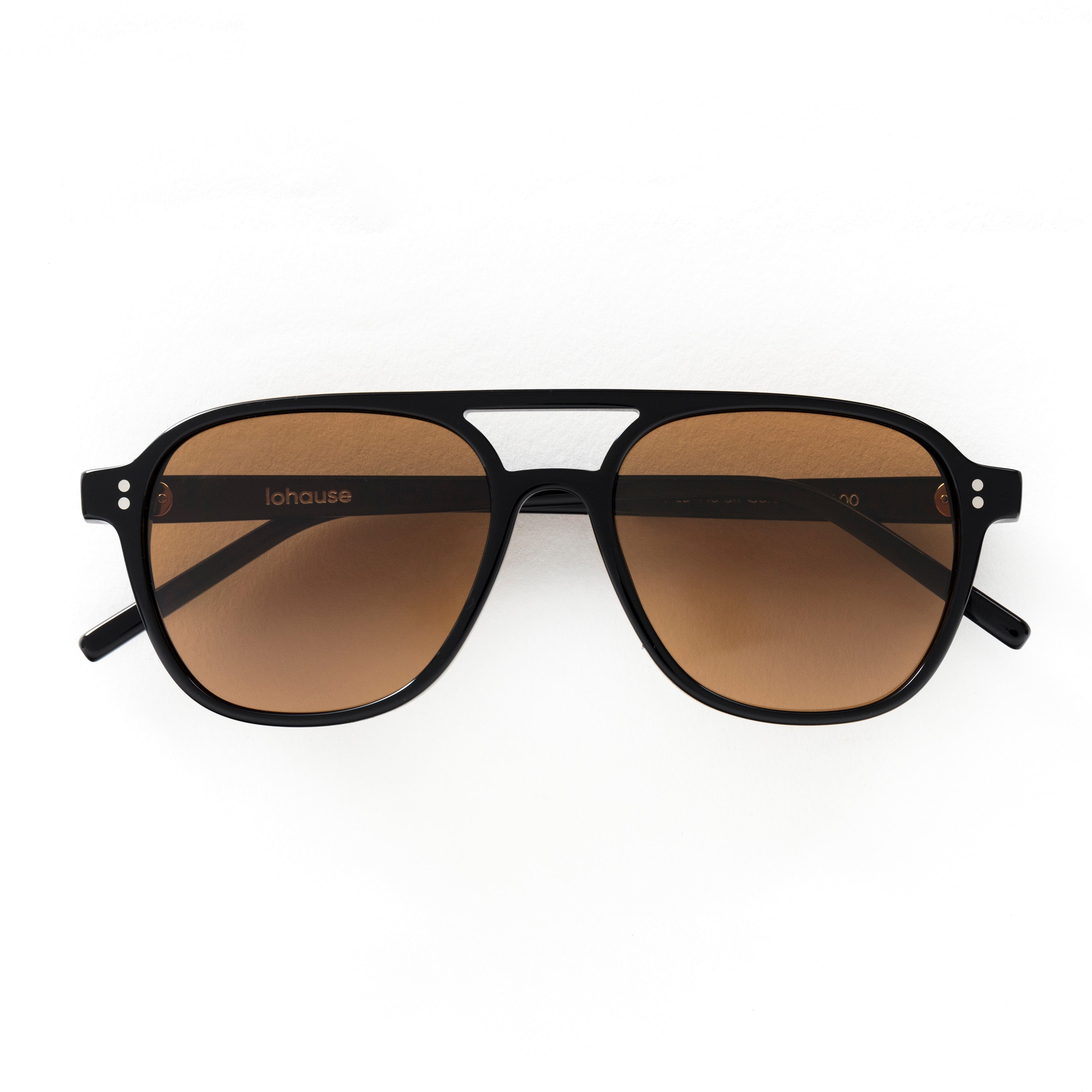 The Truman en Café — sunglasses, Mazzucchelli 1849 acetate frame, aviator shape, in coffee brown.
