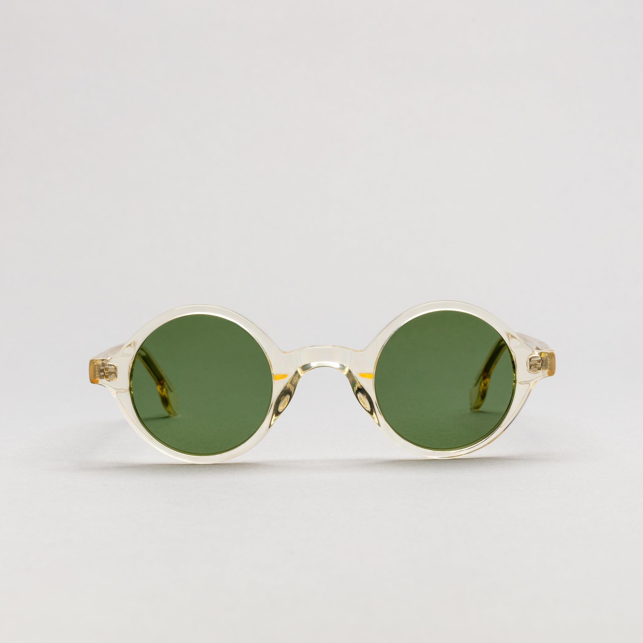 The Winston Air Sunglasses — sunglasses, Mazzucchelli 1849 acetate frame, round shape, in clear crystal.