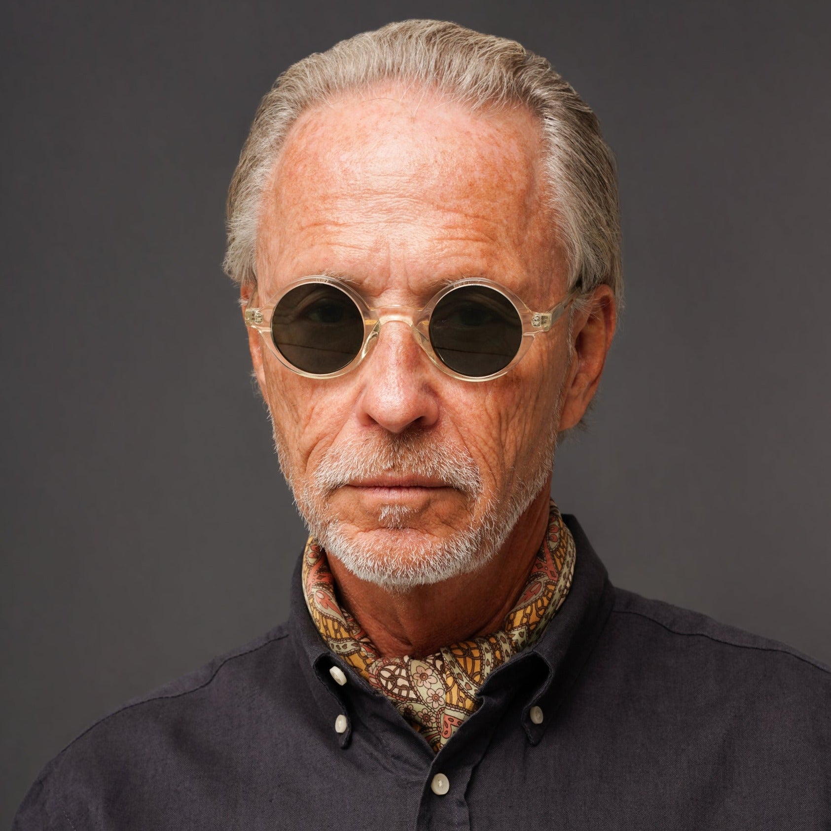 The Winston Air Sunglasses — sunglasses, Mazzucchelli 1849 acetate frame, round shape, in clear crystal.