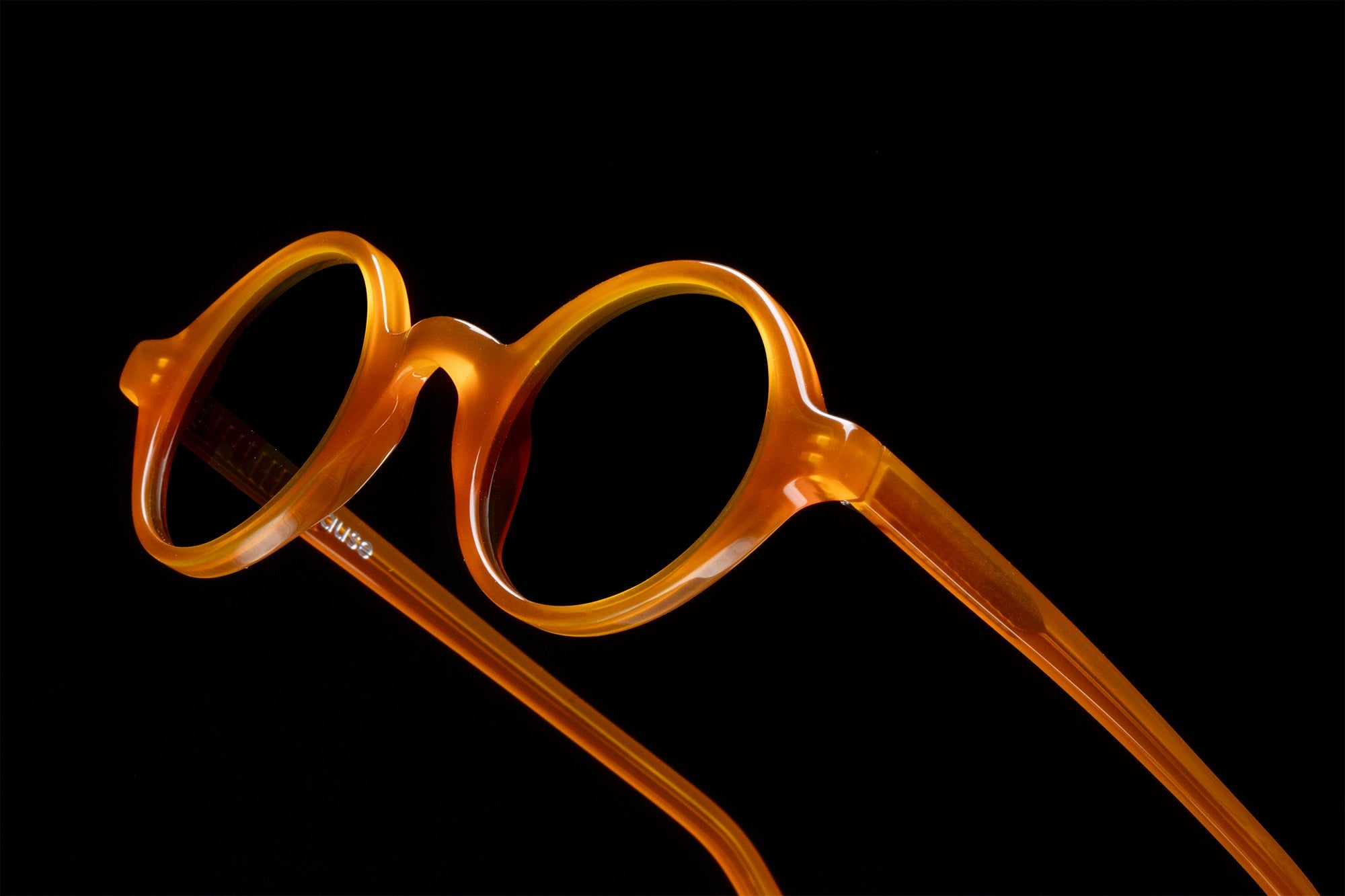 The Winston Amber Sunglasses — sunglasses, Mazzucchelli 1849 acetate frame, round shape, in amber.