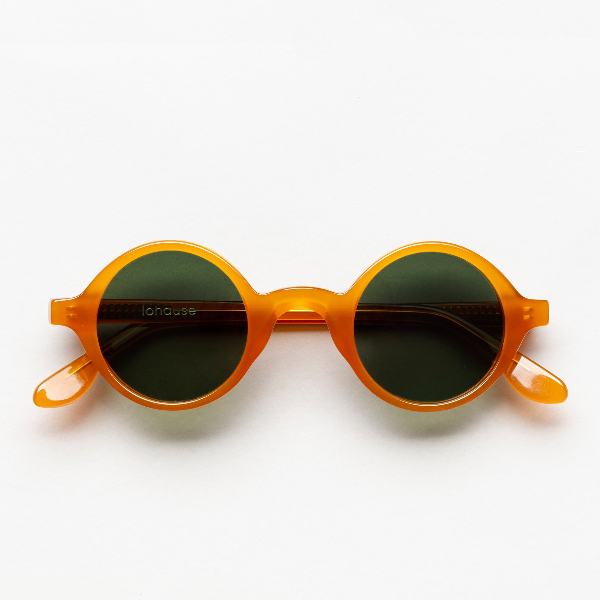 The Winston Amber Sunglasses — sunglasses, Mazzucchelli 1849 acetate frame, round shape, in amber.