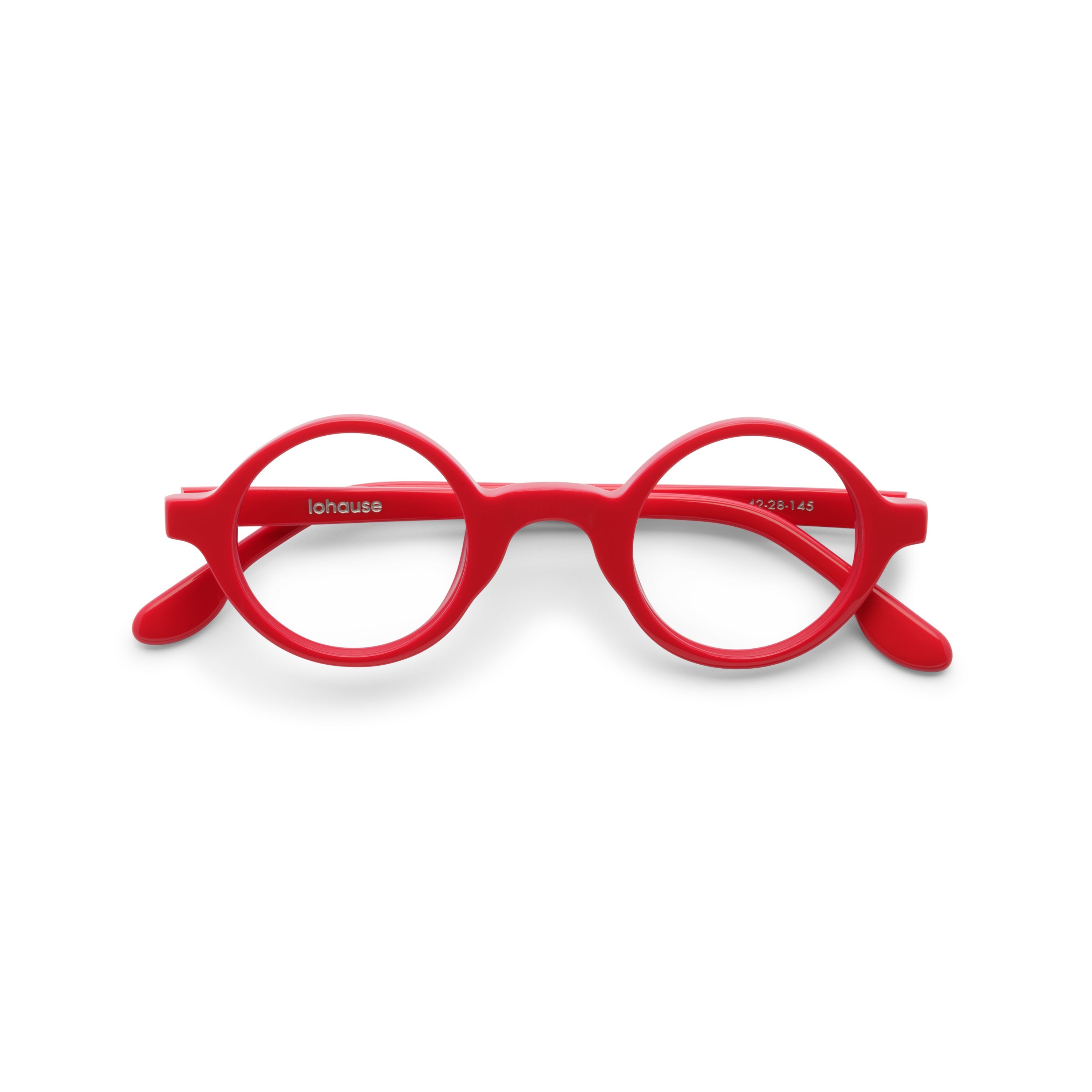 The Winston Carmine — eyeglasses, Mazzucchelli 1849 acetate frame, round shape, in carmine.