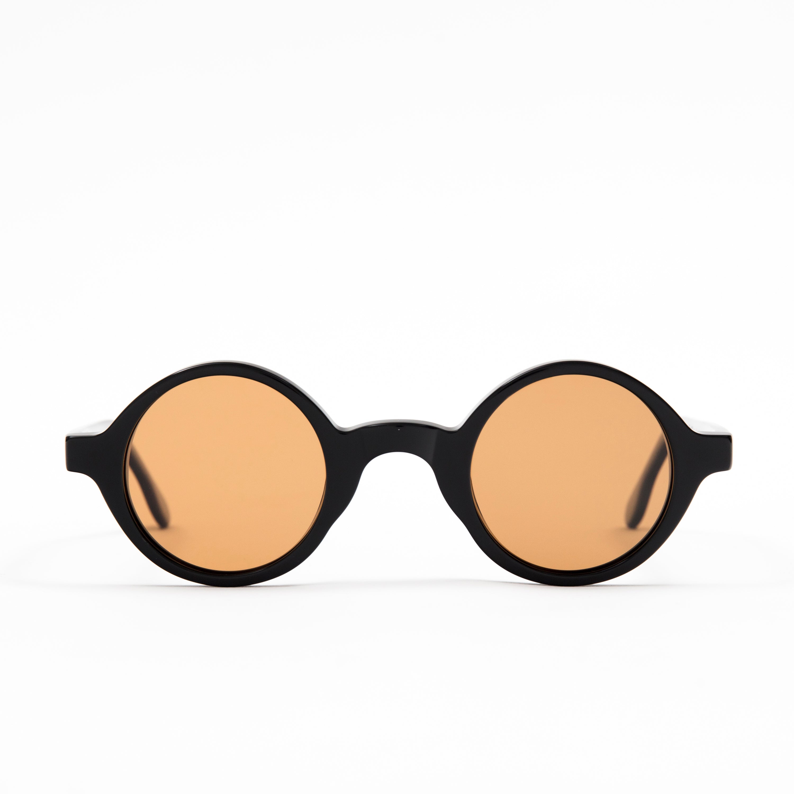 The Winston en Café — sunglasses, Mazzucchelli 1849 acetate frame, round shape, in coffee brown.