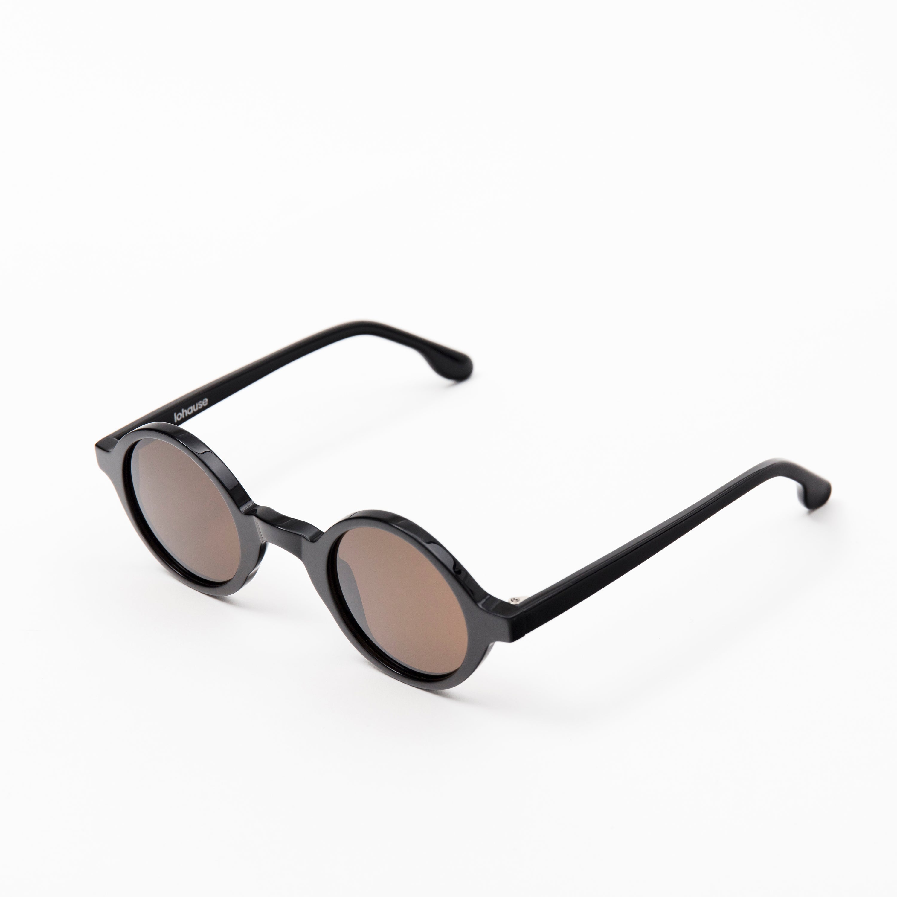 The Winston en Café — sunglasses, Mazzucchelli 1849 acetate frame, round shape, in coffee brown.