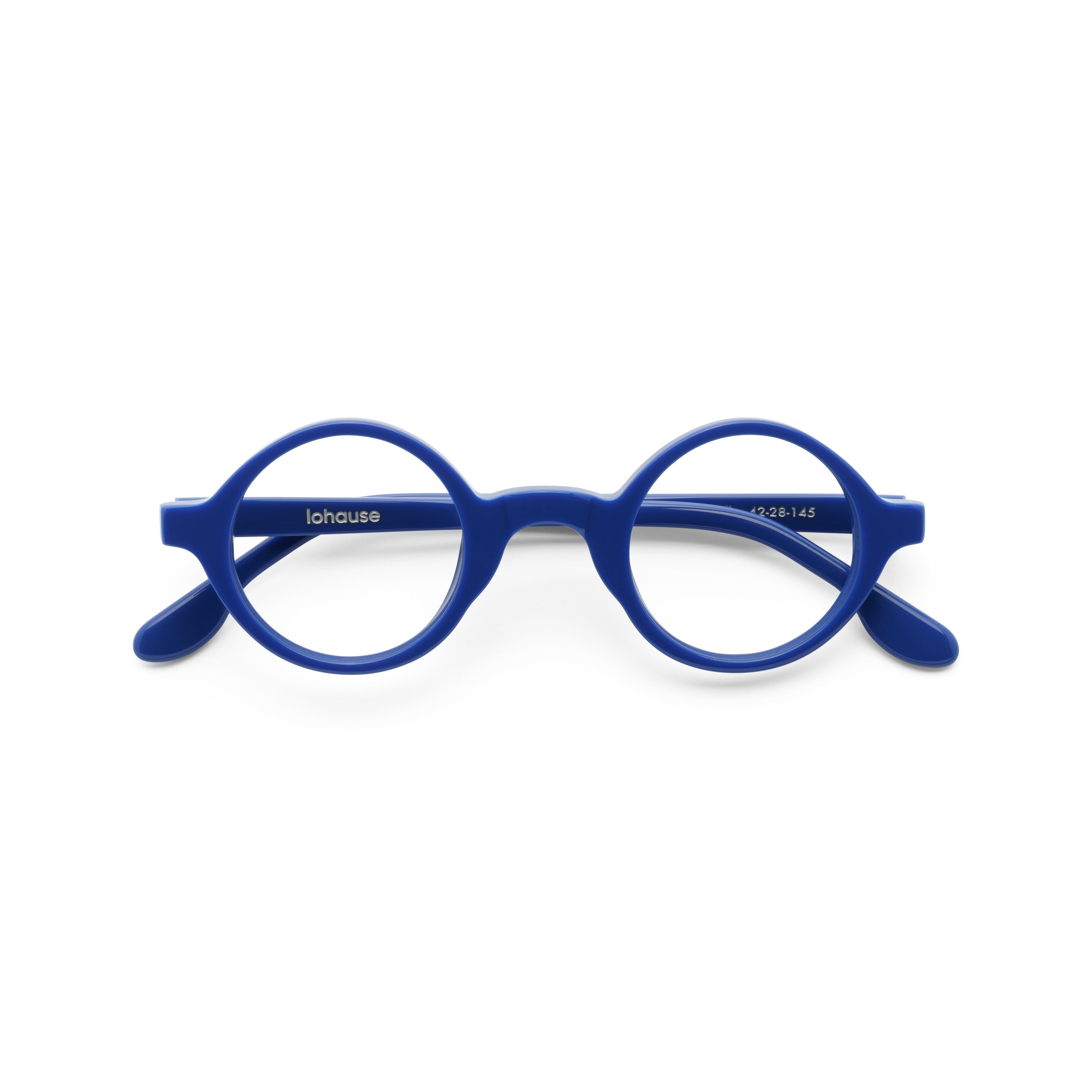 The Winston Majorelle — eyeglasses, Mazzucchelli 1849 acetate frame, round shape, in Majorelle blue.