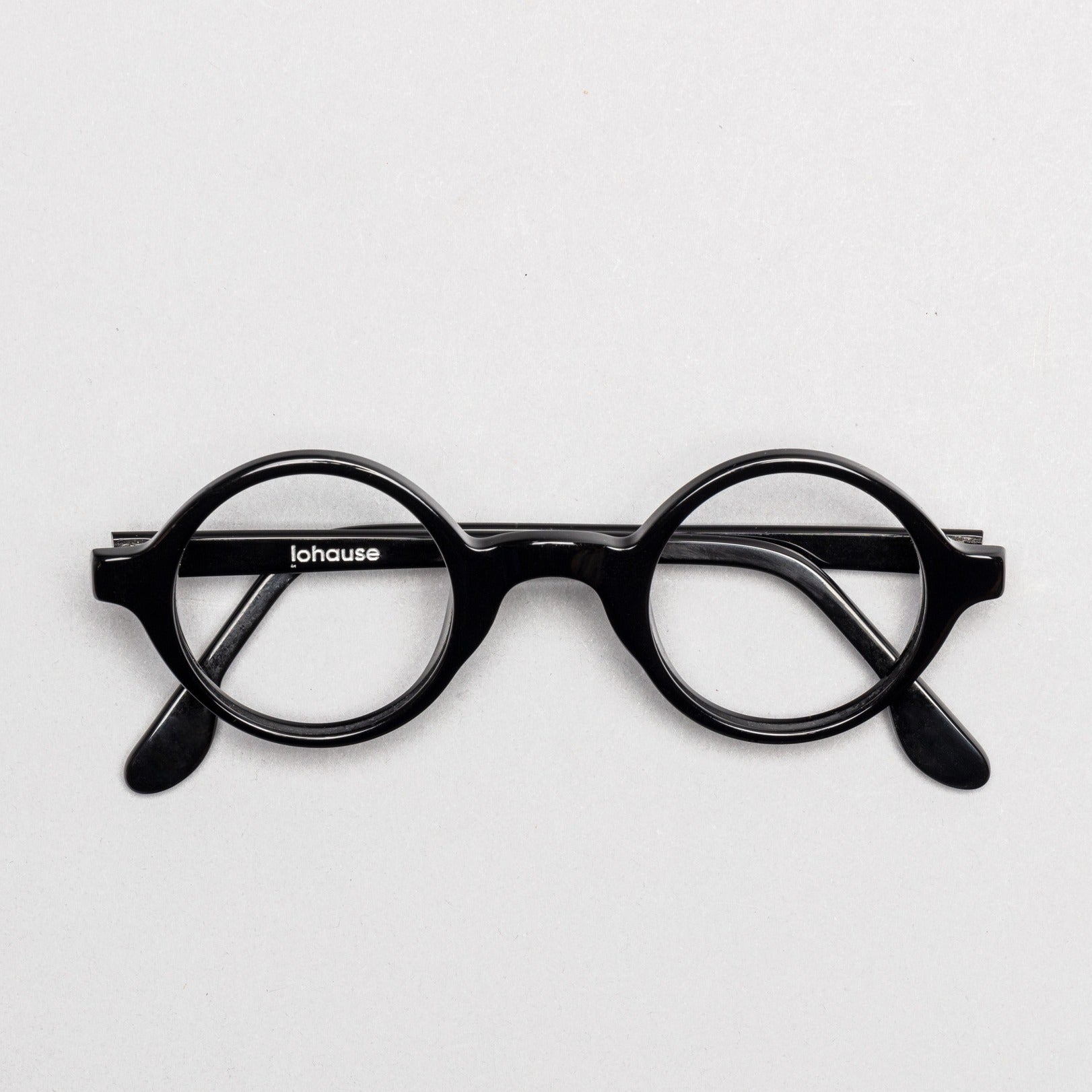 The Winston Noir — eyeglasses, Mazzucchelli 1849 acetate frame, round shape, in black.