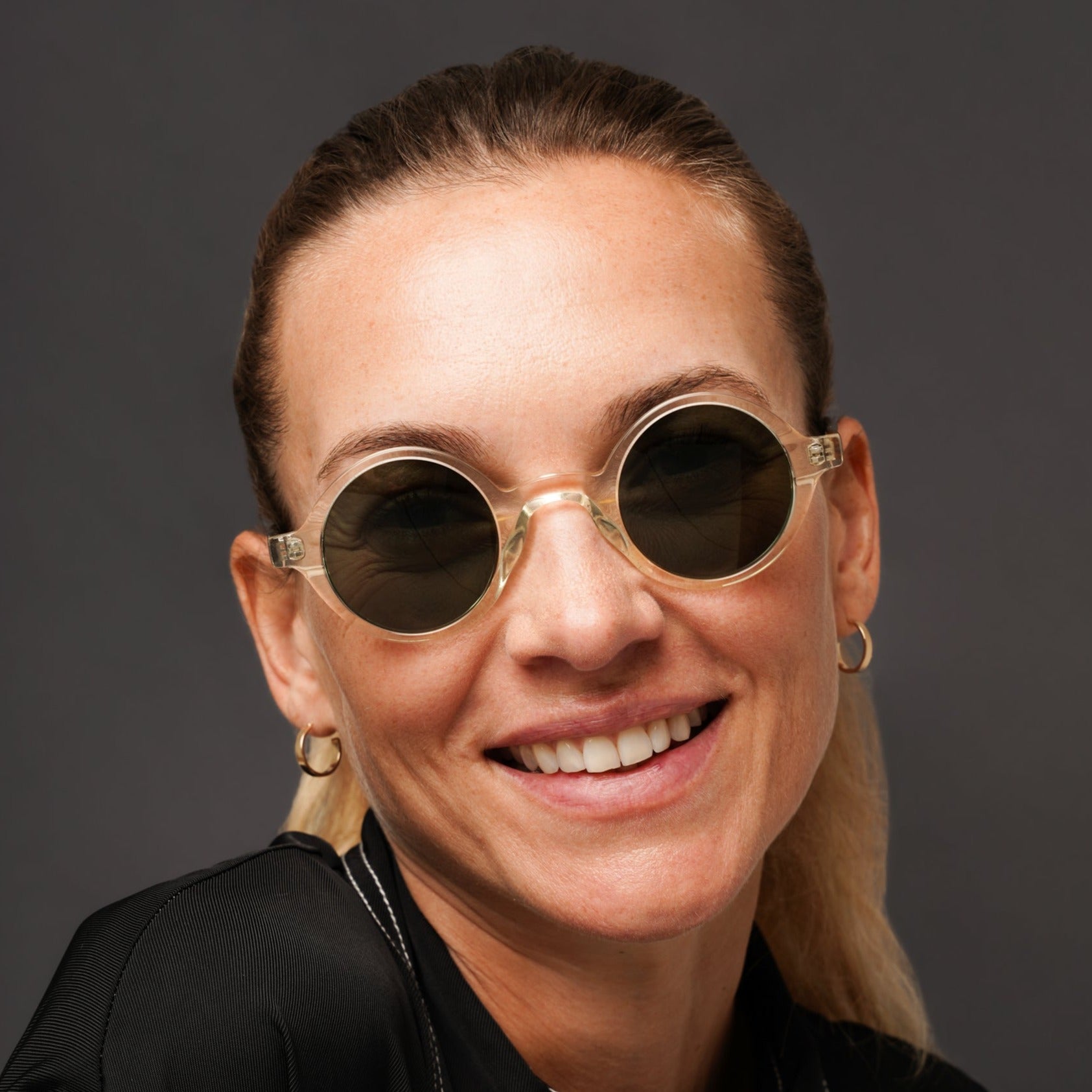 The Winston Paradox N1 Sunglasses — sunglasses, Mazzucchelli 1849 acetate frame, round shape, Paradox N1 pattern.