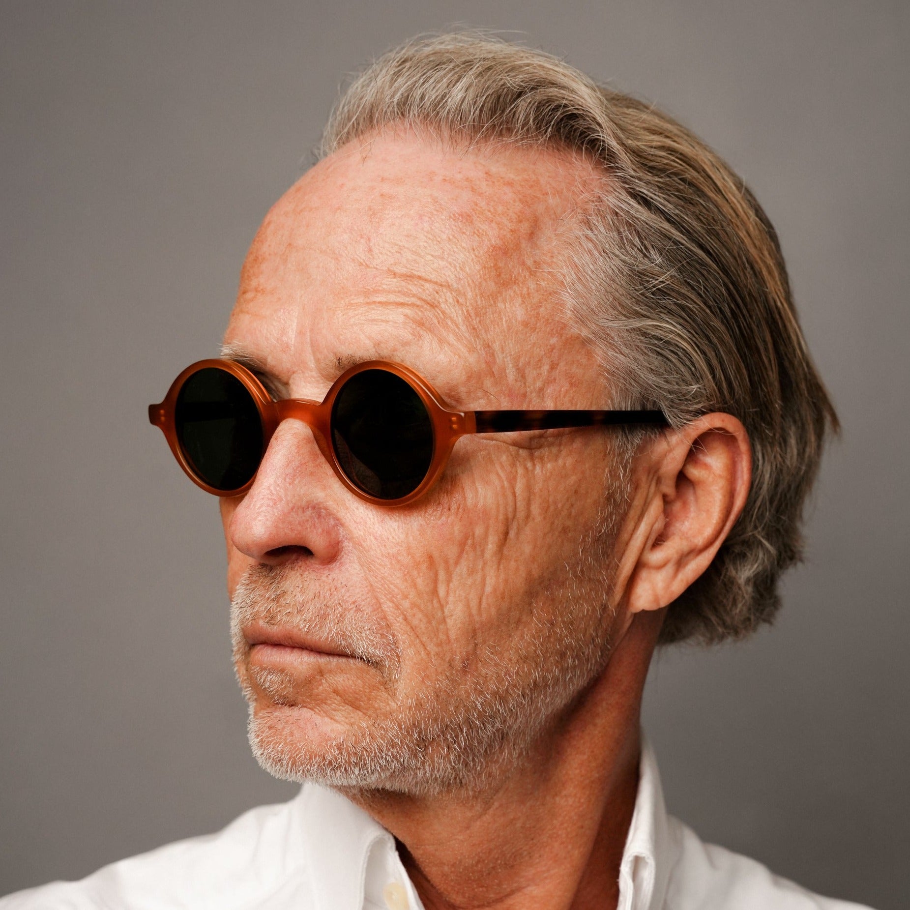 The Winston Paradox N3 Sunglasses — sunglasses, Mazzucchelli 1849 acetate frame, round shape, Paradox N3 pattern.