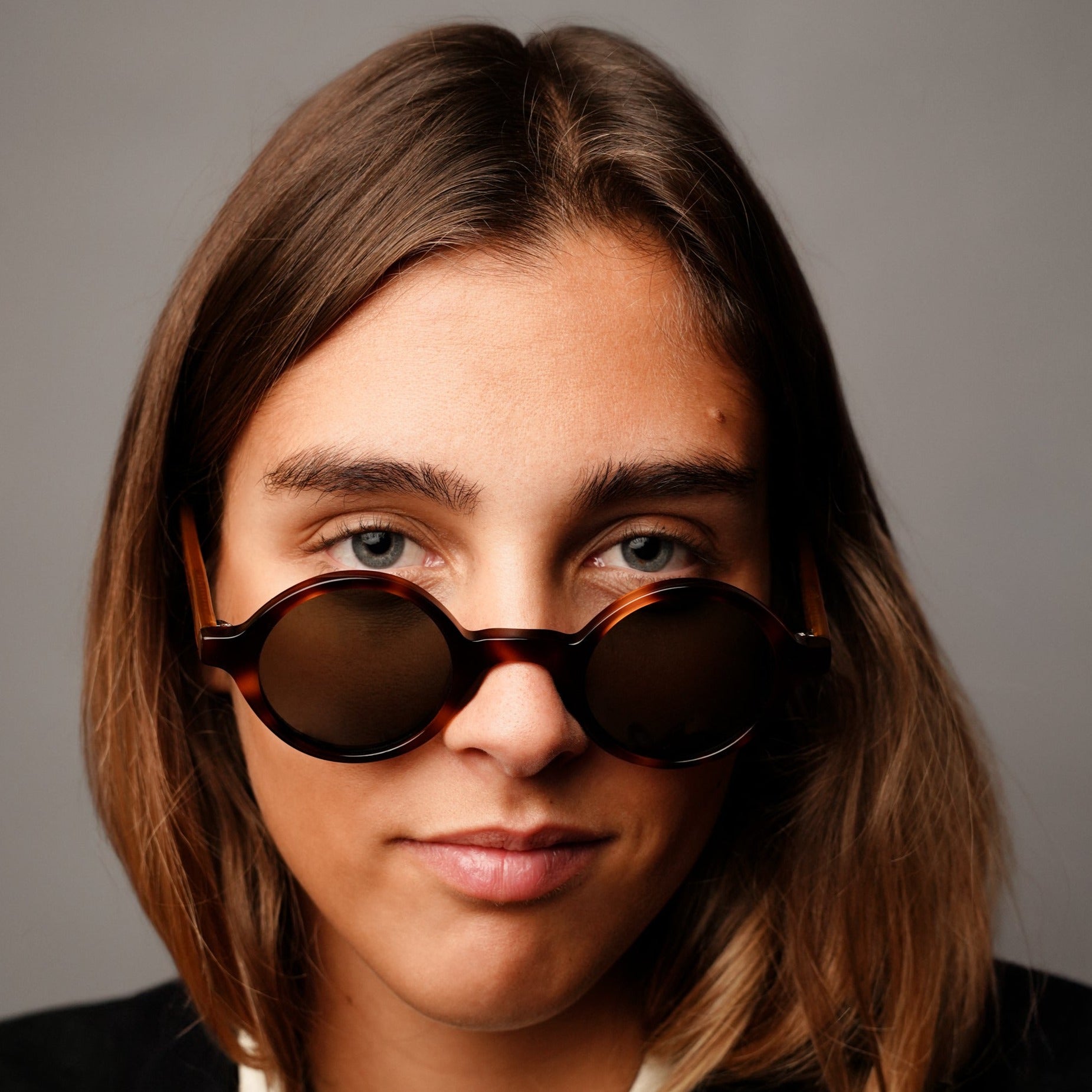 The Winston Paradox N4 Sunglasses — sunglasses, Mazzucchelli 1849 acetate frame, round shape, Paradox N4 pattern.