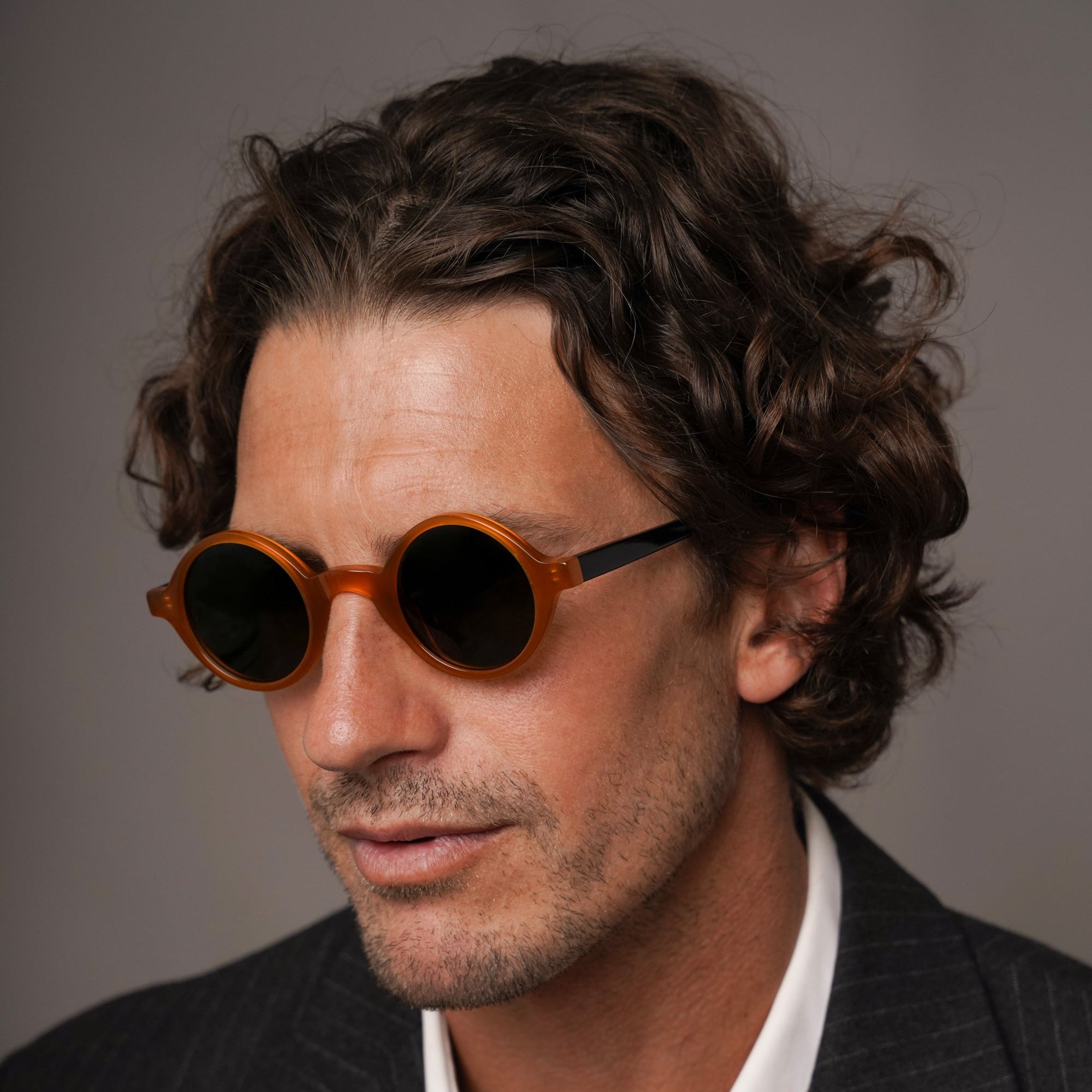 The Winston Paradox N5 Sunglasses — sunglasses, Mazzucchelli 1849 acetate frame, round shape, Paradox N5 pattern.