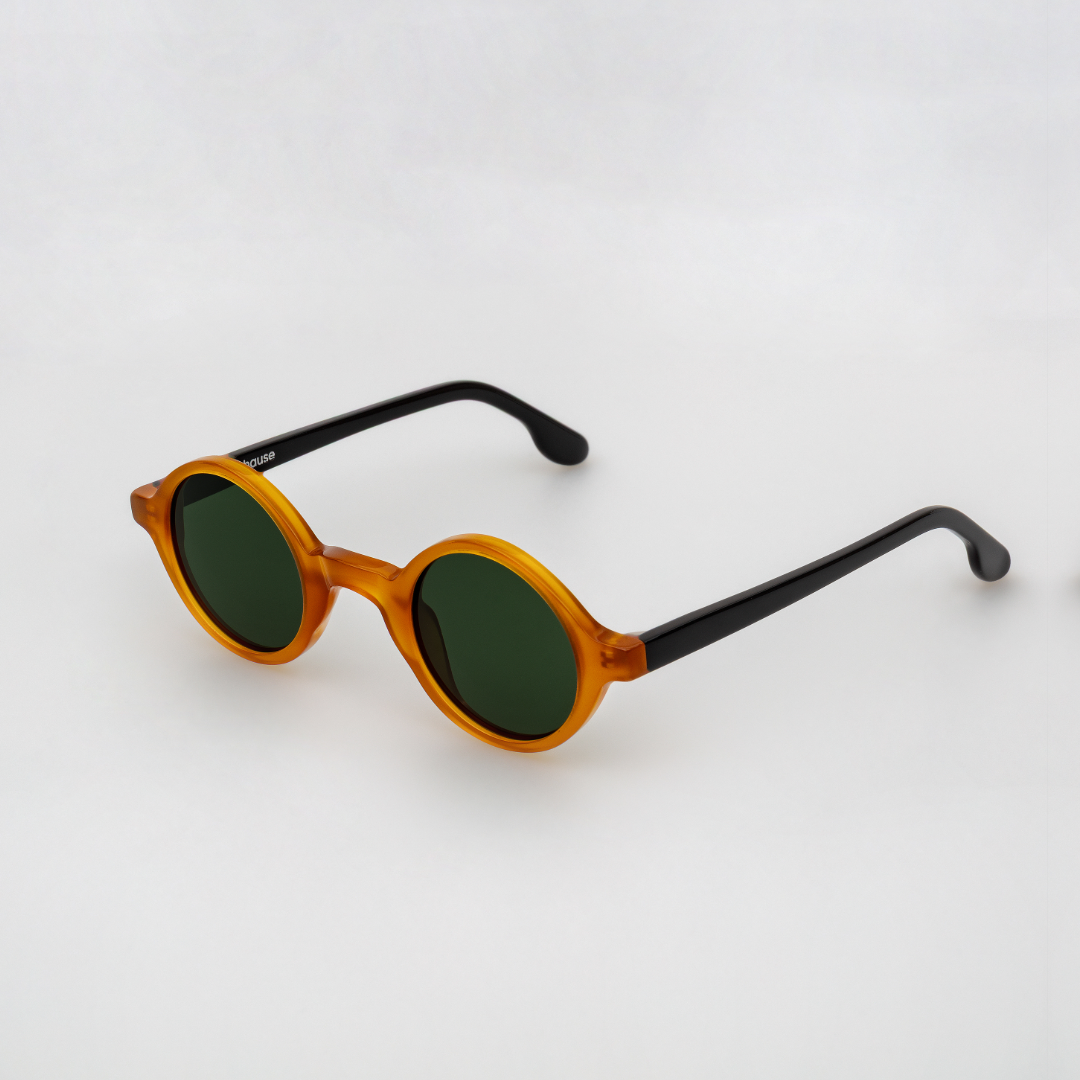 The Winston Paradox N5 Sunglasses — sunglasses, Mazzucchelli 1849 acetate frame, round shape, Paradox N6 pattern.