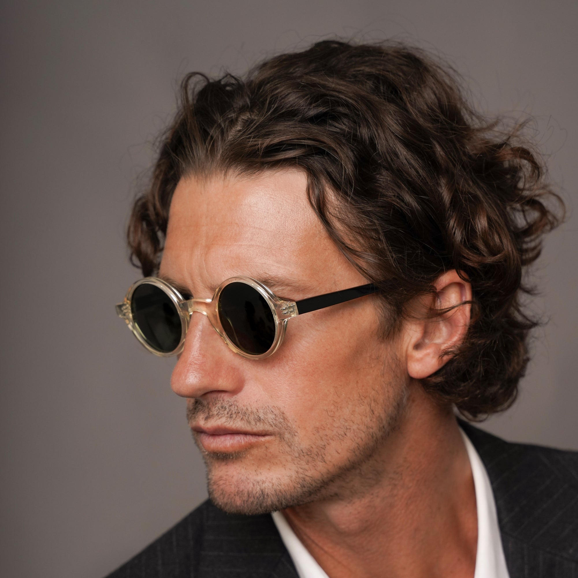 The Winston Paradox N6 Sunglasses — sunglasses, Mazzucchelli 1849 acetate frame, round shape, Paradox N6 pattern.