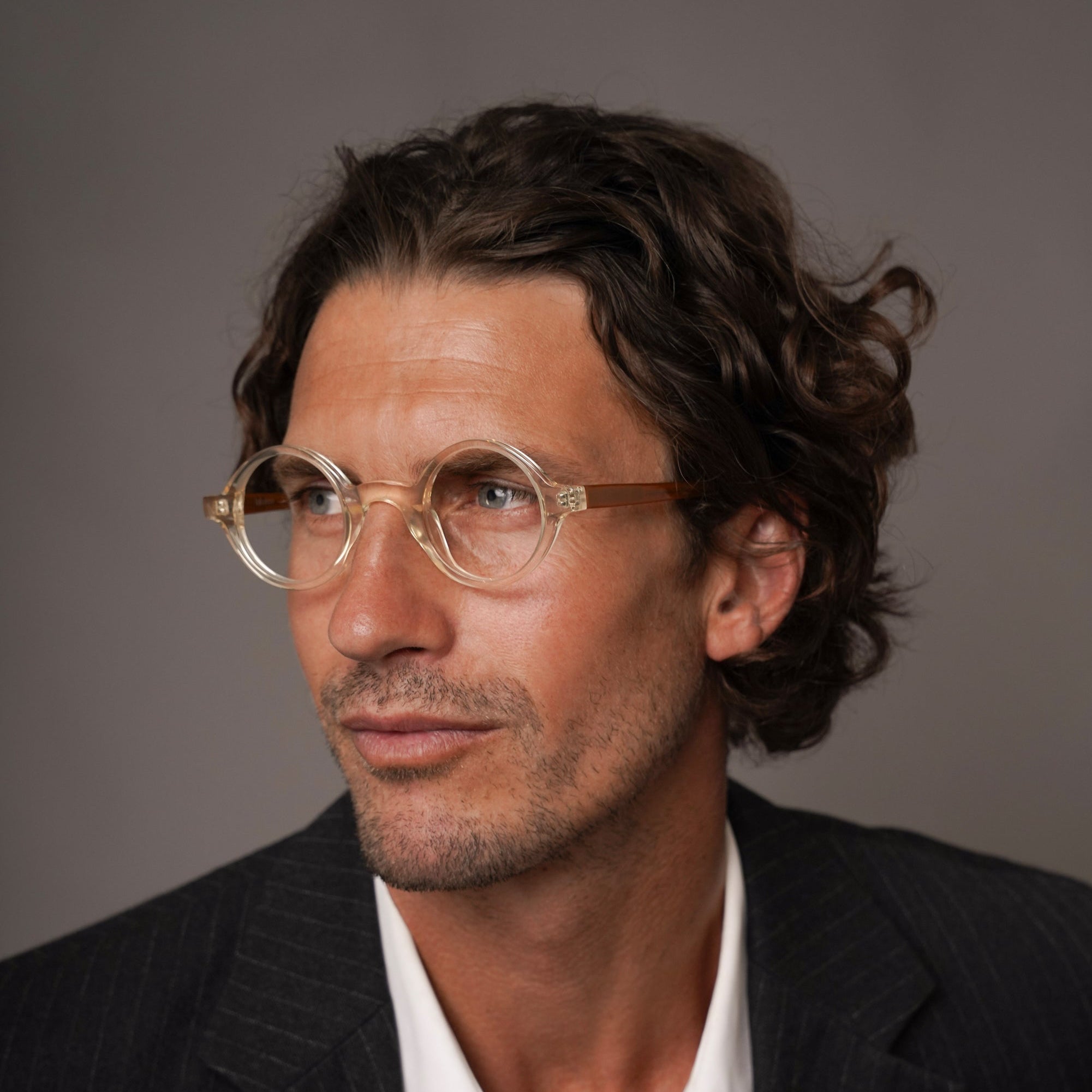 The Winston Paradox N7 — eyeglasses, Mazzucchelli 1849 acetate frame, round shape, Paradox N7 pattern.