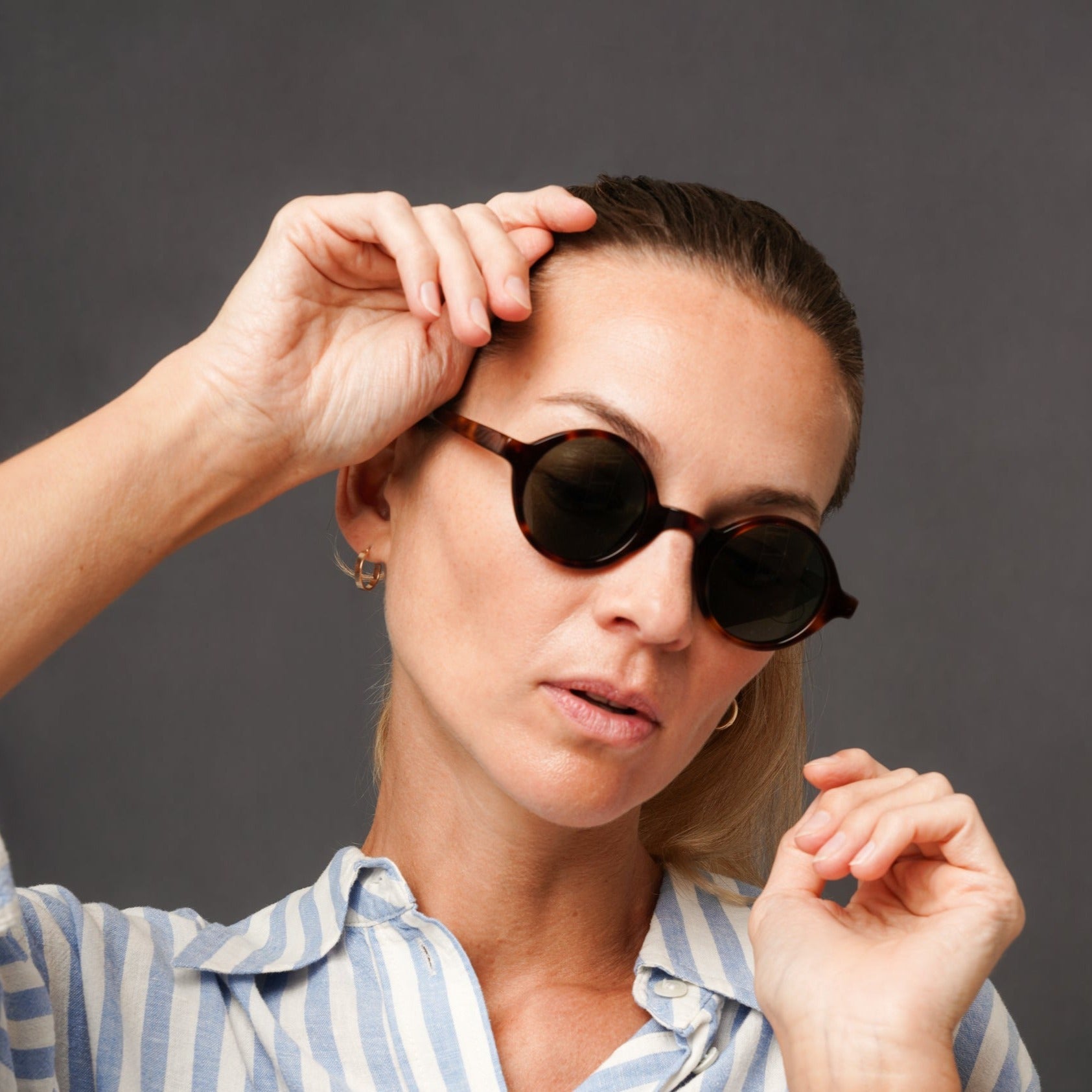 The Winston Tortoise Sunglasses — sunglasses, Mazzucchelli 1849 acetate frame, round shape, in tortoise.
