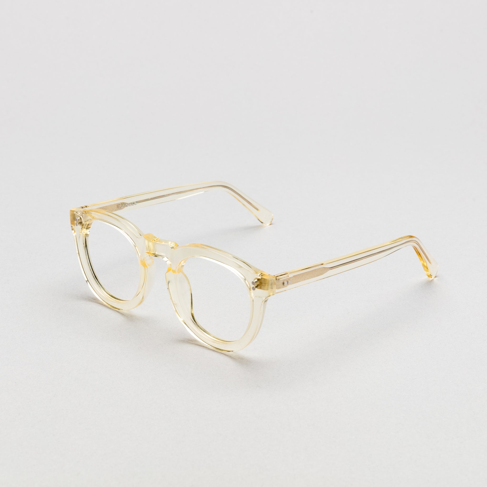 The Allen Air — eyeglasses, Mazzucchelli 1849 acetate frame, round shape, in clear crystal.