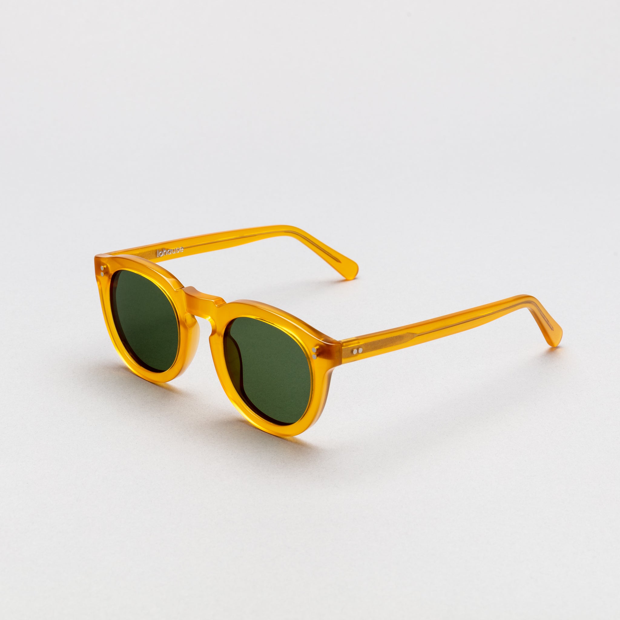The Allen Yellow Sunglasses, Mazzucchelli 1849 acetate frame, round shape, in yellow.