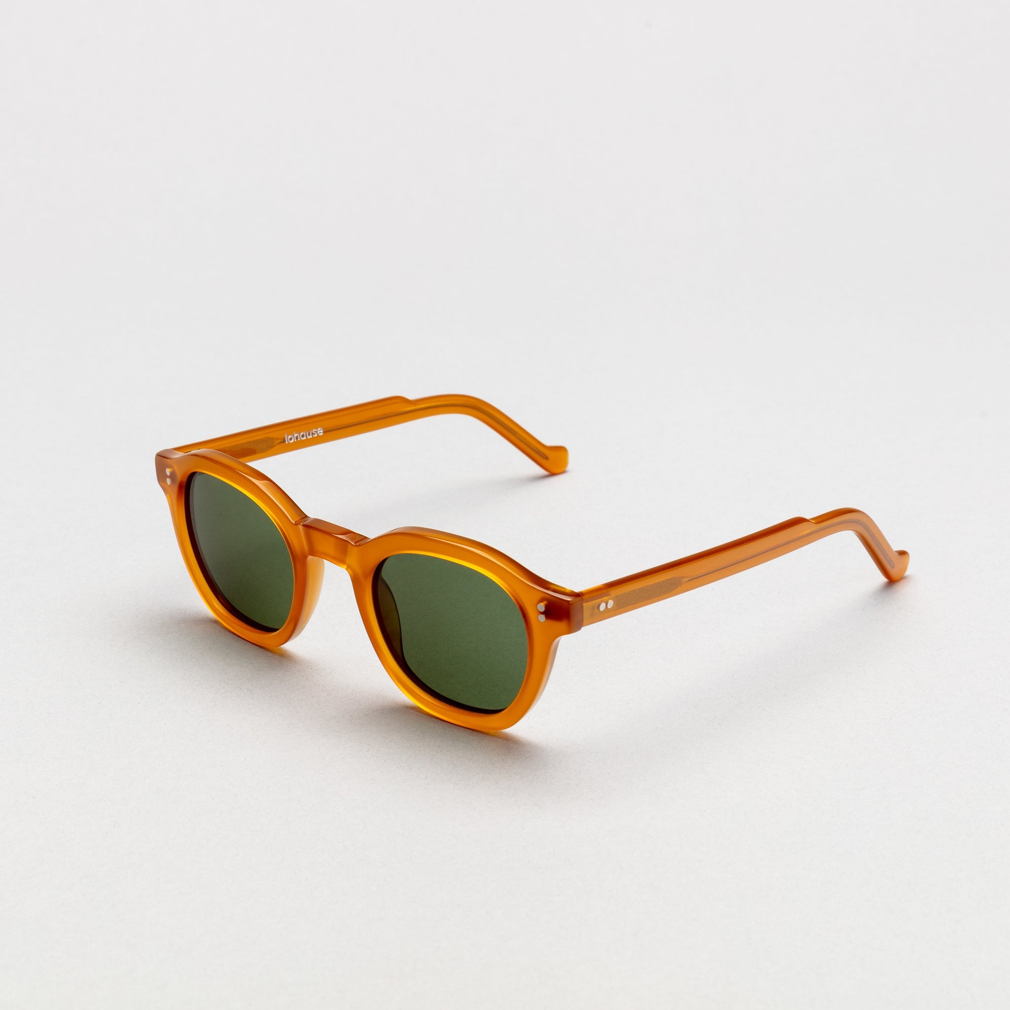 The Dean Amber Sunglasses, Mazzucchelli 1849 acetate frame, round shape, in amber.