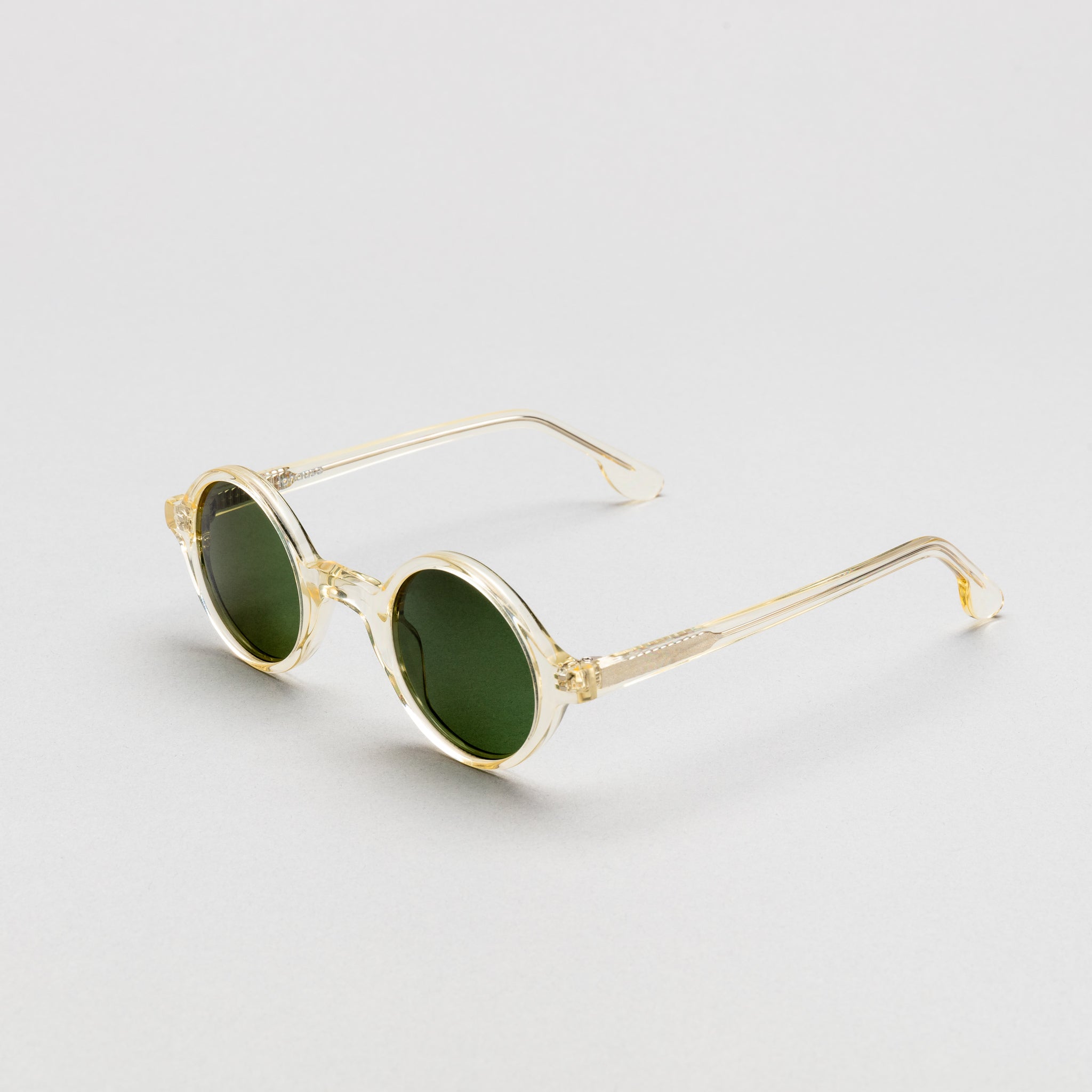 The Winston Air Sunglasses — sunglasses, Mazzucchelli 1849 acetate frame, round shape, in clear crystal.