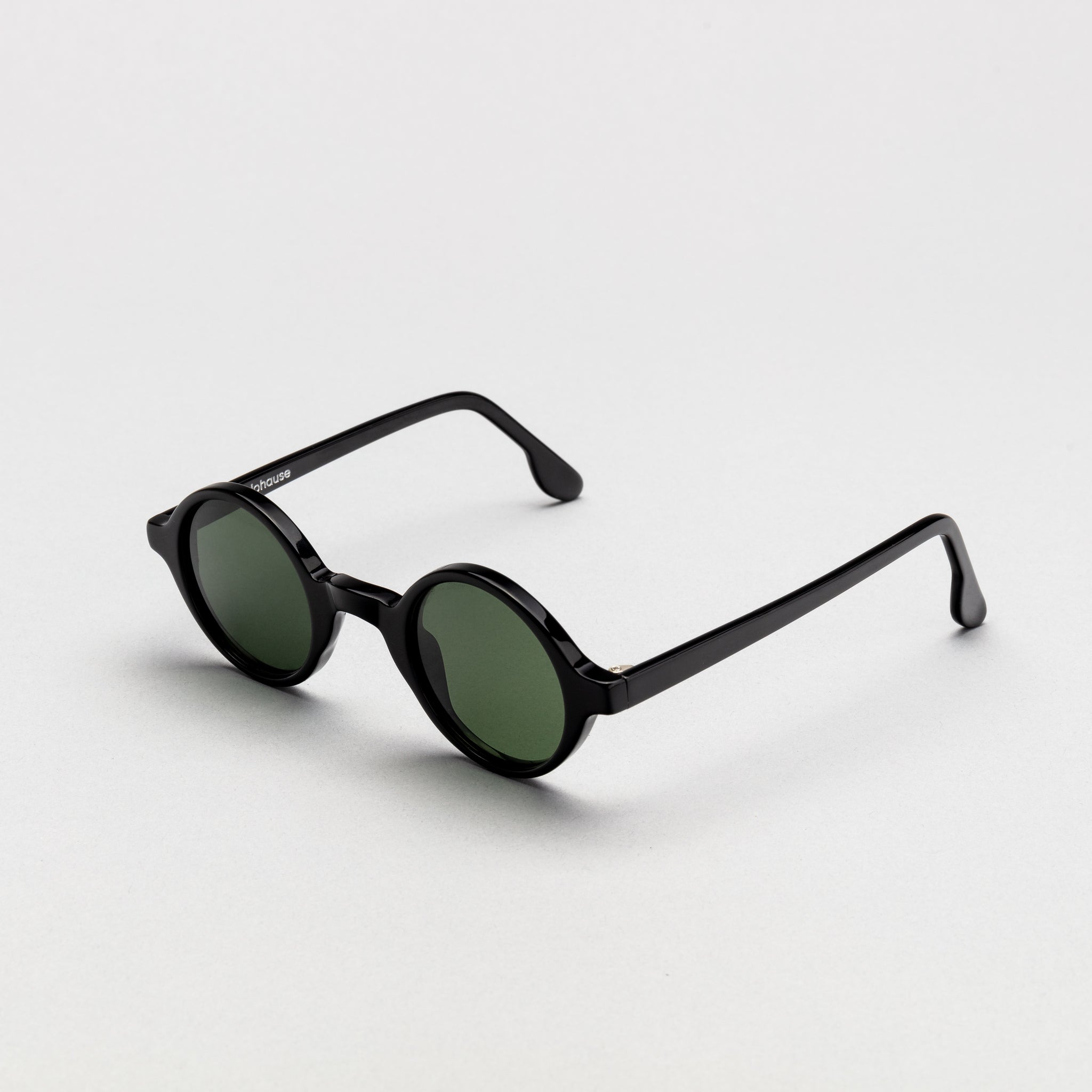 The Winston Noir Sunglasses — sunglasses, Mazzucchelli 1849 acetate frame, round shape, in black.