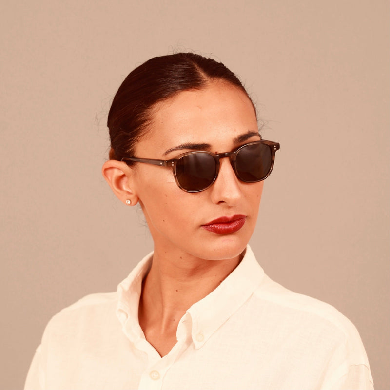 The Marshall Olive Sunglasses lohause eyewear crafted from italian acetate.