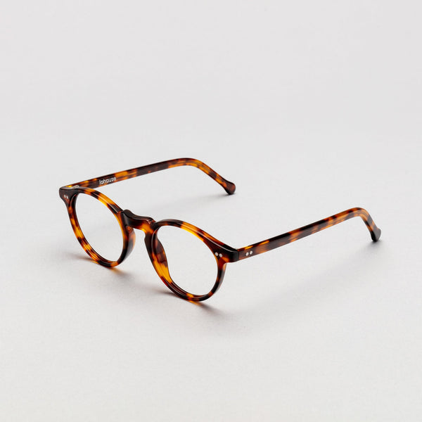 The Redford Tortoise lohause eyewear crafted from italian acetate.