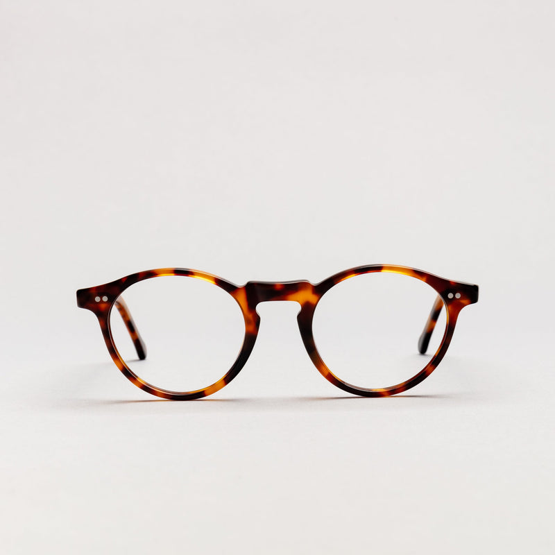 The Redford Tortoise lohause eyewear crafted from italian acetate.