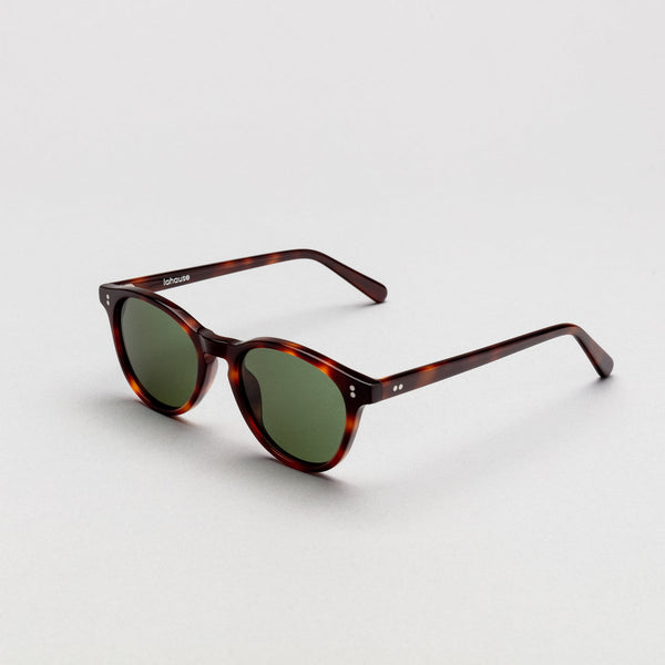 The Spielberg Tortoise Sunglasses lohause eyewear crafted from italian acetate.