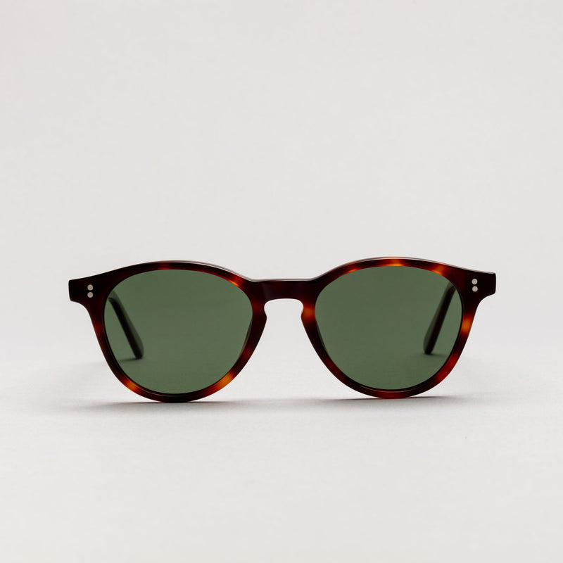 The Spielberg Tortoise Sunglasses lohause eyewear crafted from italian acetate.