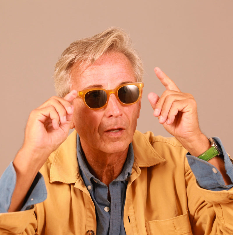 The Warhol Yellow Sunglasses lohause eyewear crafted from italian acetate.